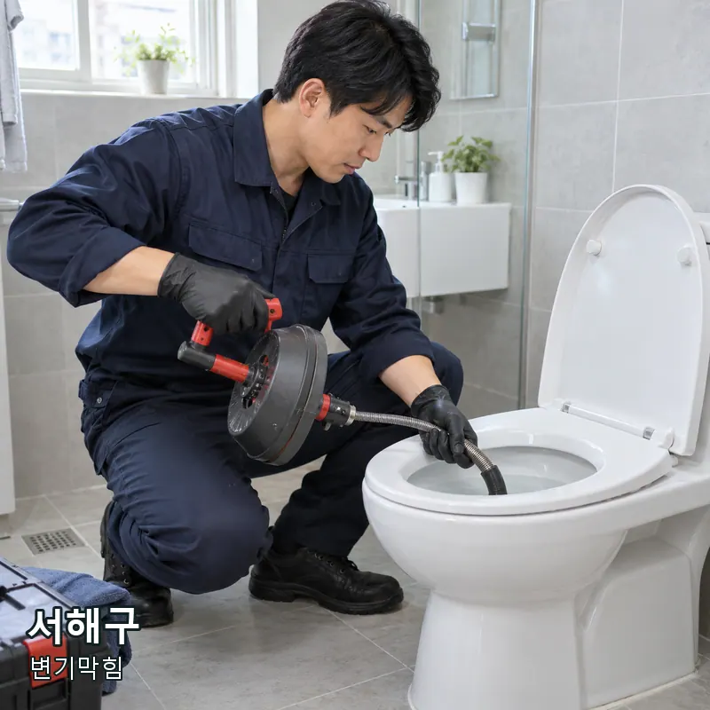 인천 서해구 변기 전용 점검 도구를 사용하는 예시